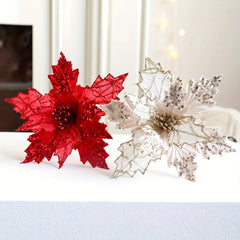Christmas Tree Flower Arrangement Sequins Window Scene Decoration