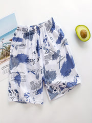 Boys Block Letter Print Casual Shorts