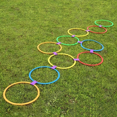 Hopscotch Ring Set 10 Hoops 10 Connectors Agility Circles for Trainers