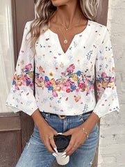 Floral Print Sleeve Blouse