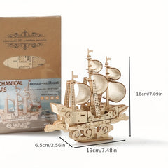 Ocean Sailing 3D Puzzle Wooden DIY Assembled Toy Gift