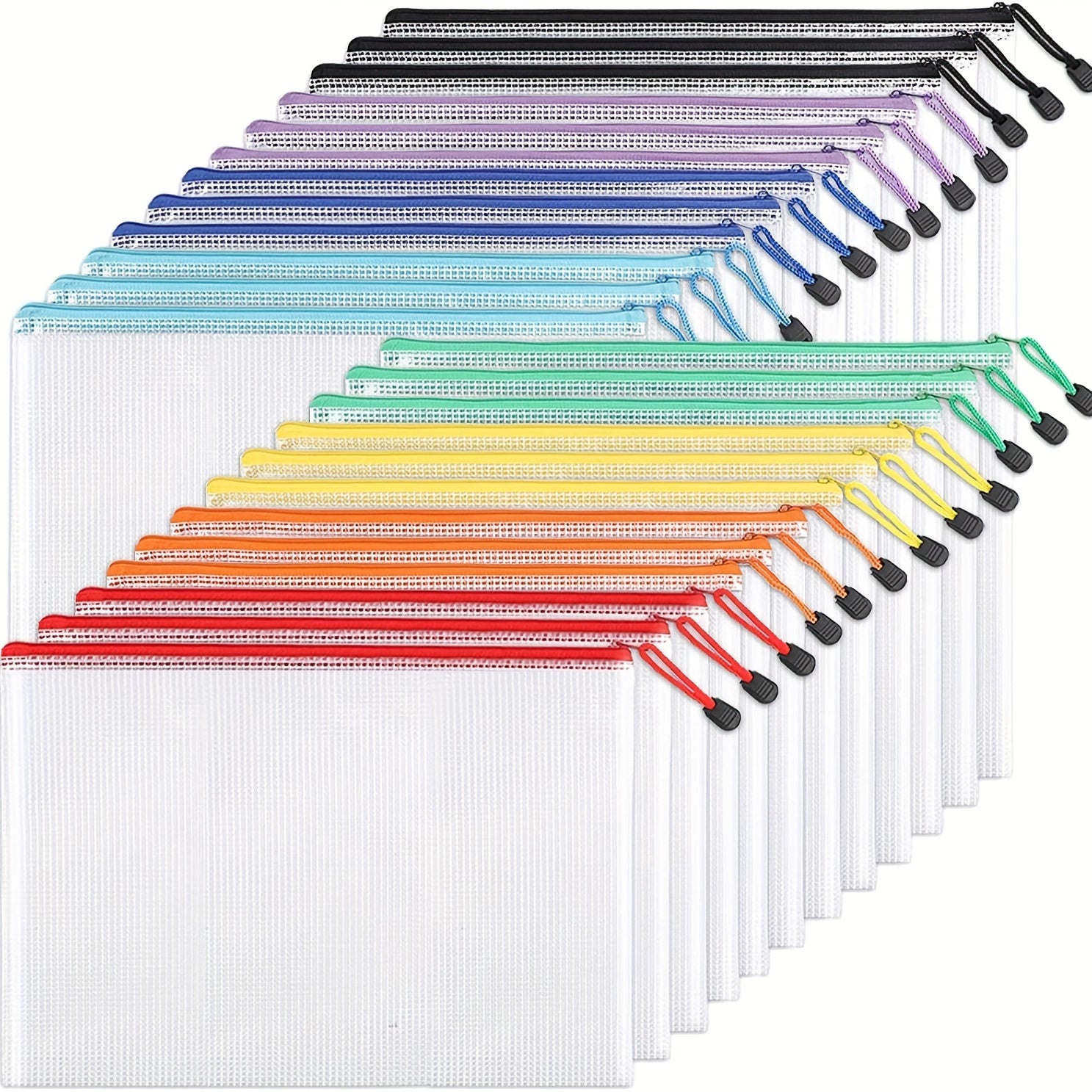 Mesh Zipper Bag for Organizing Puzzle Bags, Letters A4s, School Supplies