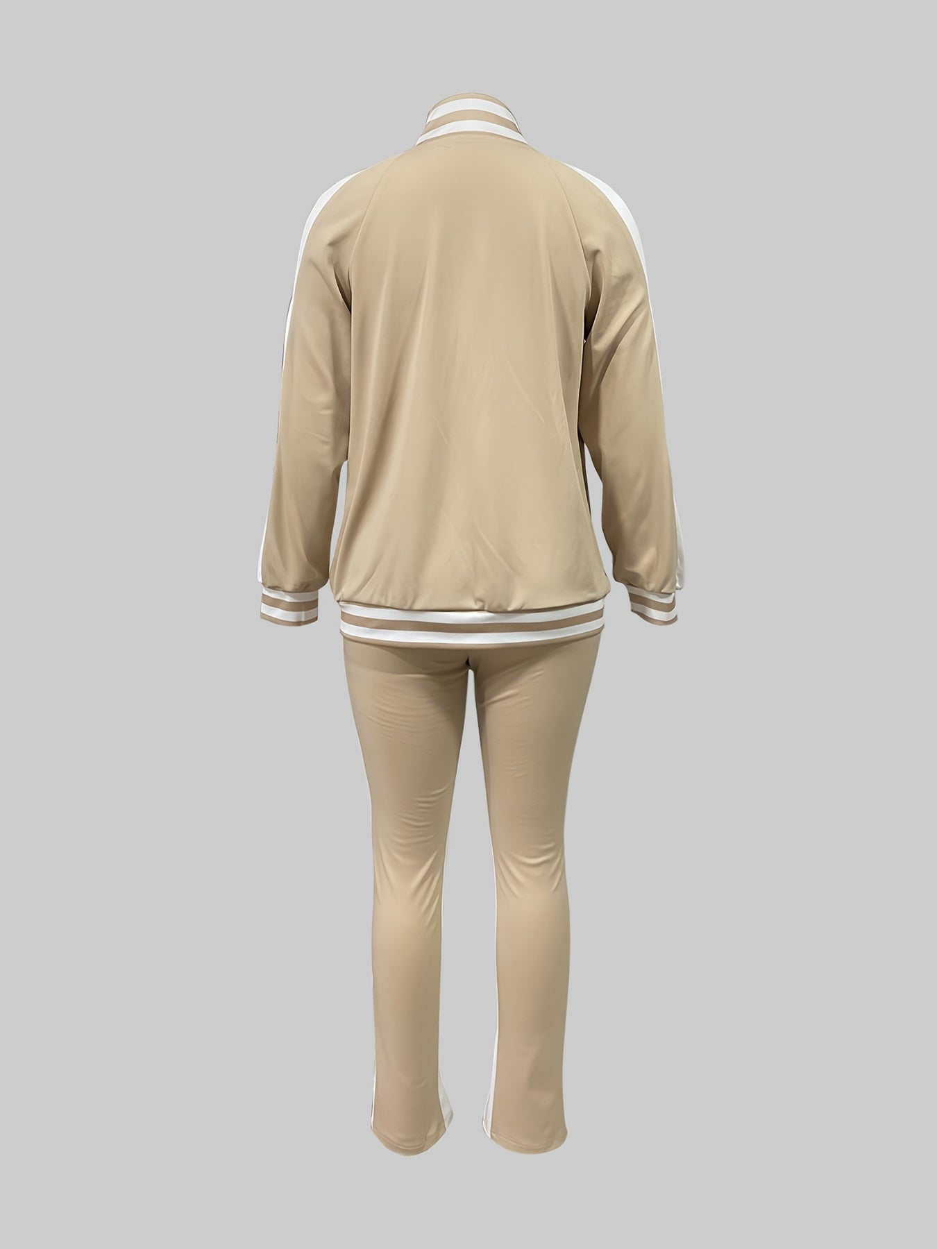 Striped Two Piece Set Zip Top & Pants Outfit