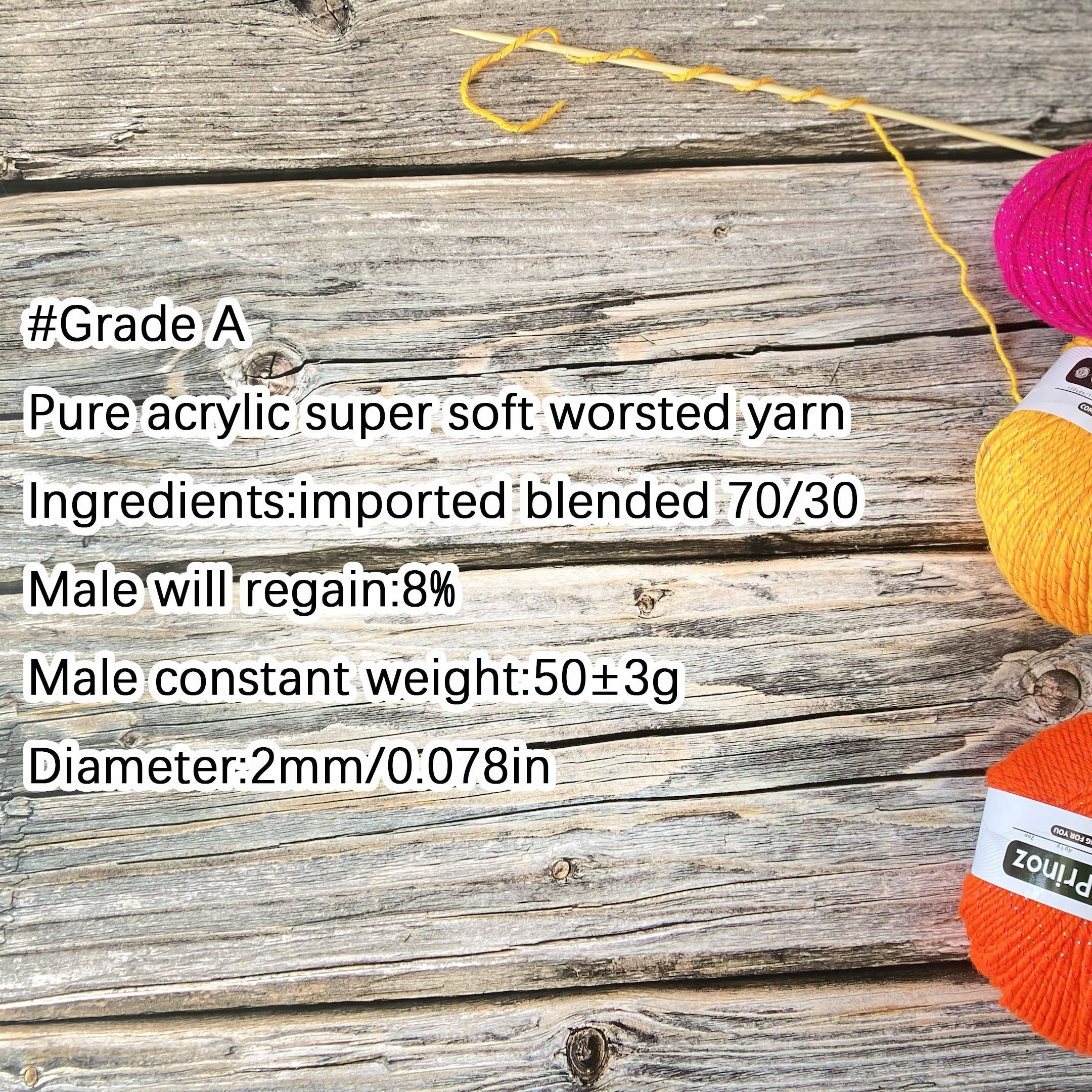 4 Strands Soft Acrylic Yarn Flash Golden Yarn For DIY Crafting 50g