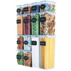 14pcs Pasta Containers With Lids & Marker - BPA-Free Plastic Containers