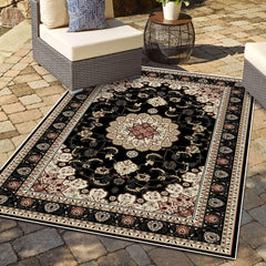 Boho Floral Waterproof Rug for Living Room Entry Outdoor