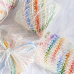 Ball of Colorful Streamer Jet Wool Yarn Dot Mohair for DIY Hand Woven Clothes