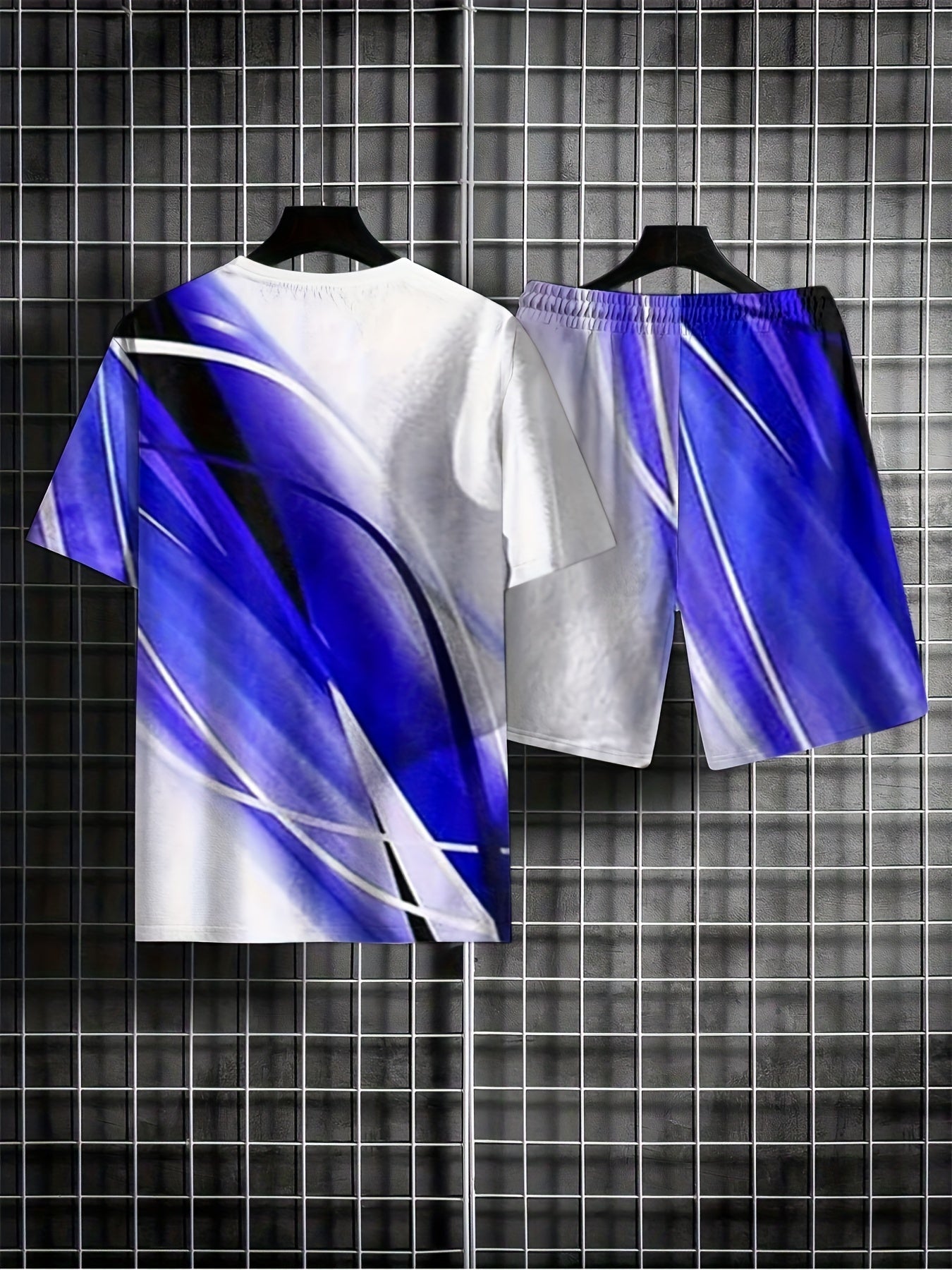 Men's 2 Piece Outfits T-shirt and Shorts Set for Summer