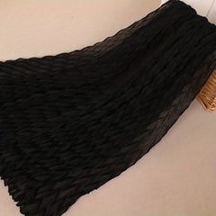 Pleated Voile Hijab Solid Scarf Casual Sunscreen Shawl Women Head Wrap Turban