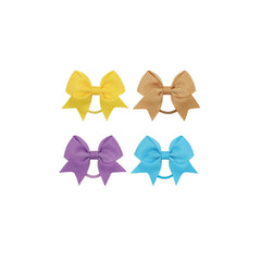 4pcs Baby Girls Hair Bowknots Solid Ring & Swallowtail Ties