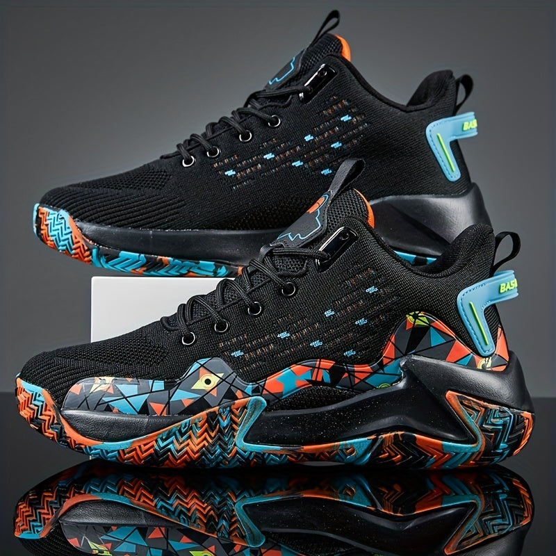 Breathable Men's Basketball Shoes Non Slip Soles Shock Absorption