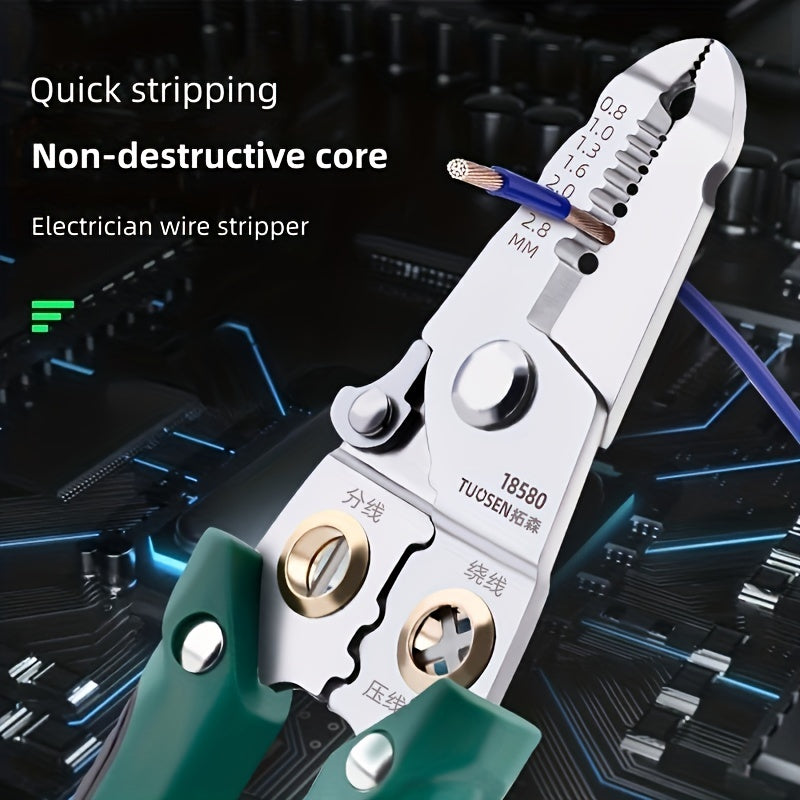Electrician Pliers Wire Stripper Cutter Tool Stainless Steel