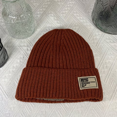 Winter Knitted Hat Velvet Lining Thickened Ear Protection Beanie Cap