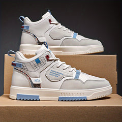Men's High Top Skate Shoes Good Grip Breathable Lace up Sneakers