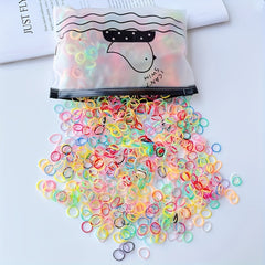 1000pcs Colorful Hair Ties Set with Storage Bag