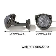 Colorful Crystal Round Men's Shirt Cufflinks Closure