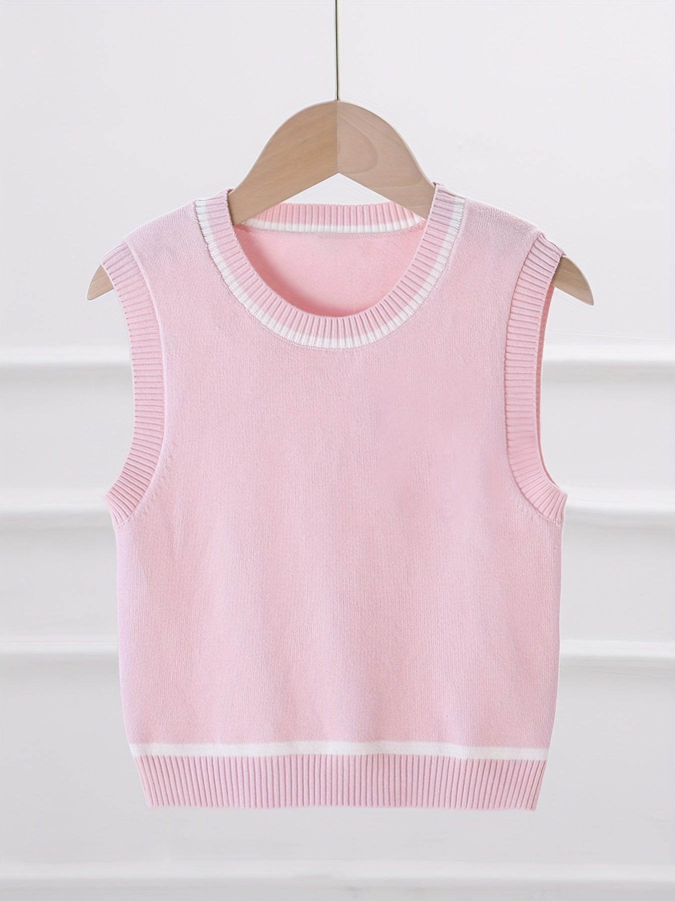 Girls' Knit Vest Flower Decor Sweater Pullover for Autumn/Winter