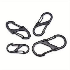 10pcs Stainless Steel S Type Carabiner With Lock Keychain Hook Camping Key Lock