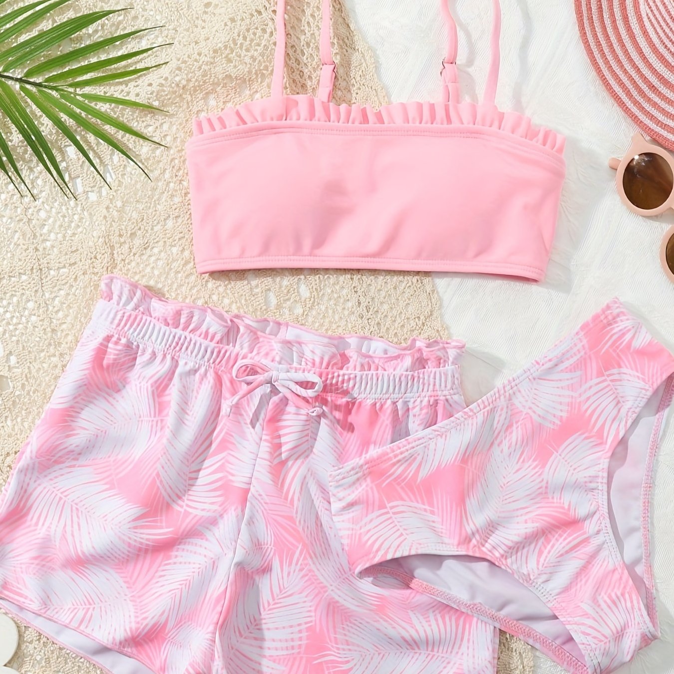 Summer Ready 3 Piece Girls Swimsuit Set For Beach Fun