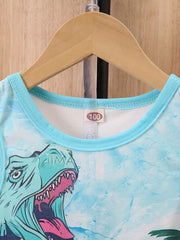 Boys Dinosaur & Coconut Tree Tank Top & Shorts Set for Summer