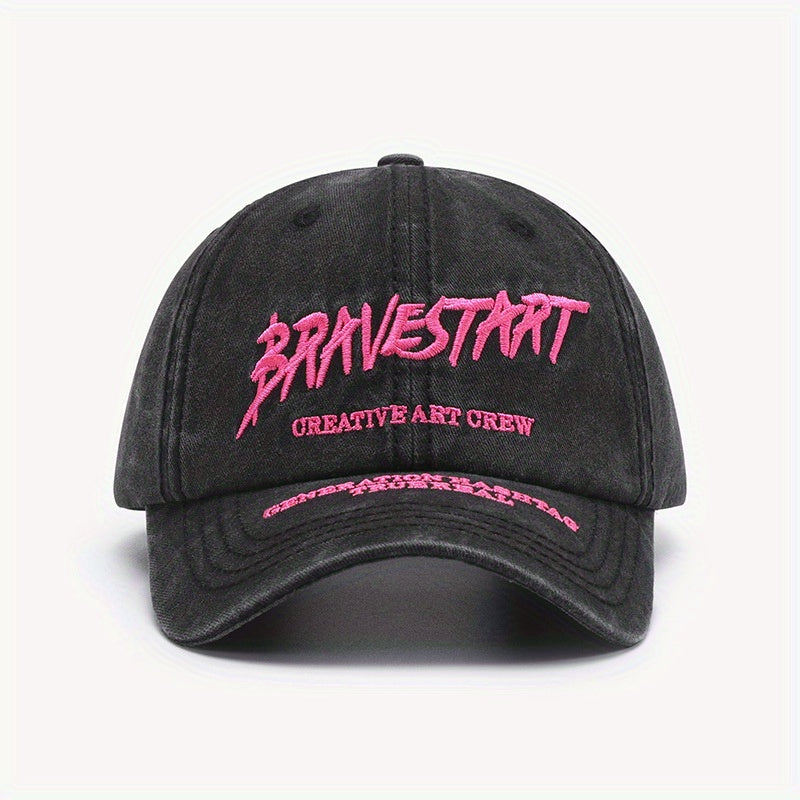 Vintage Letter Embroidery Baseball Cap Washed Distressed Dad Hats