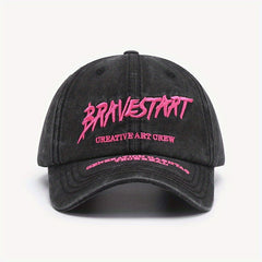 Vintage Letter Embroidery Baseball Cap Washed Distressed Dad Hats