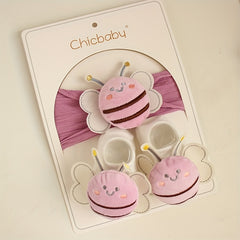 Baby Girls Hair Tie & Socks Set Bee Headwear Infant Toddler Children s Box