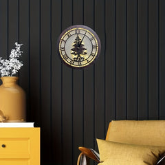 Children's Room Decoration Wall Clock LED Creative Light Retro Wooden Sign
