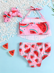 Toddler Girls Watermelon Bikini Set Fruits Print Swimsuit