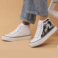 Girl's Dragon Pattern Skate Shoes Comfy Non Slip Casual Breathable Sneakers