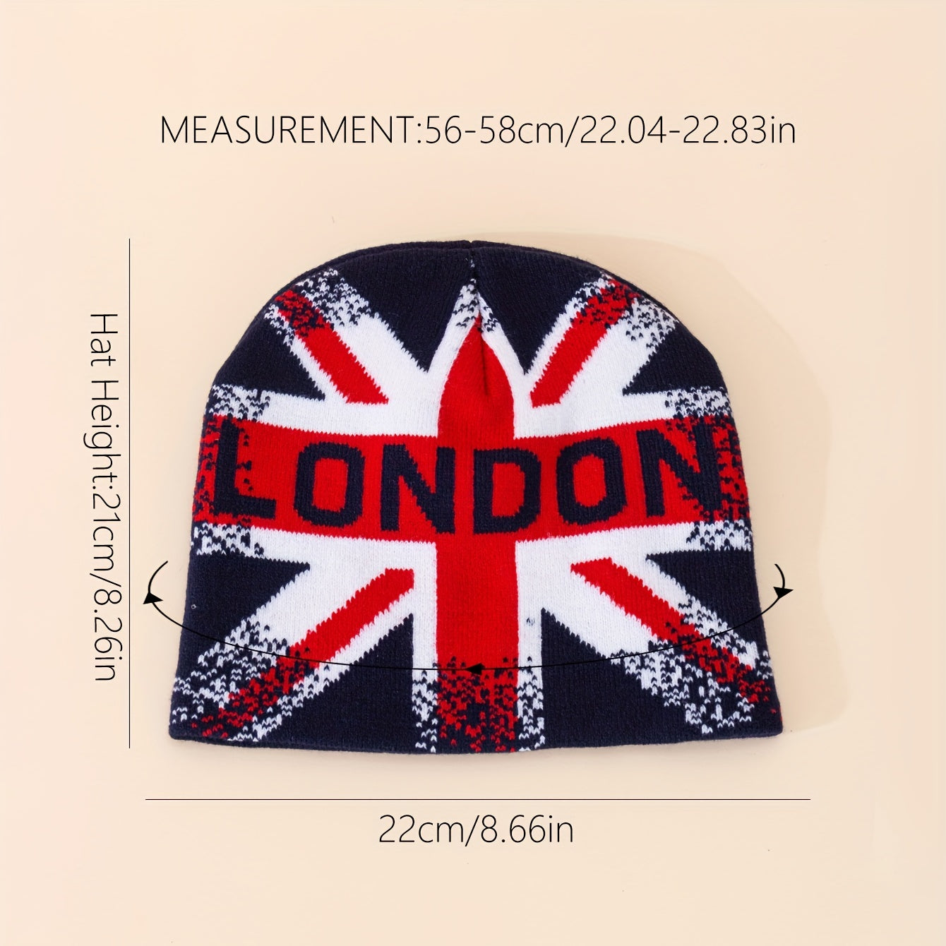 British Beige Flag Cotton Hat Adjustable Cuff Men Women