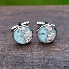 Crystal Glass Cufflinks Stainless Steel Sleeve Nails