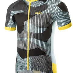 Men's Camo Cycling Jersey Quick Dry Breathable Moisture Wicking Shirt