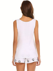 Bear Print Pajama Set & Cat Claw Shorts