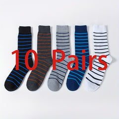 Men's Striped Crew Socks Antibacterial Breathable Comfortable Socks