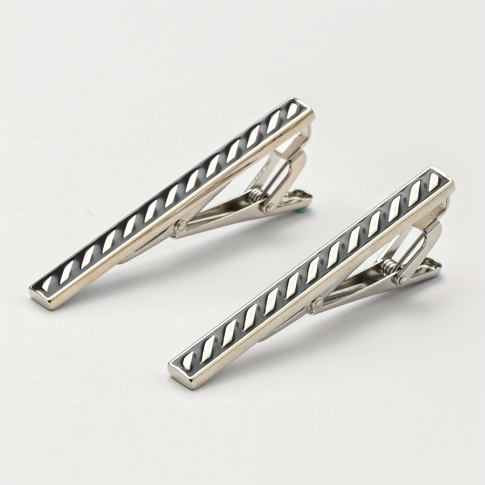 Copper Metal Striped Men's Tie Clip
