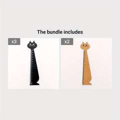 Cartoon Cat Wooden Ruler, Creative Drawing Tool