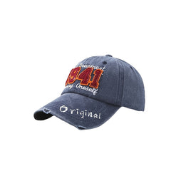 Unisex Distressed Washed Fitted Cap Adjustable Ripped Hat