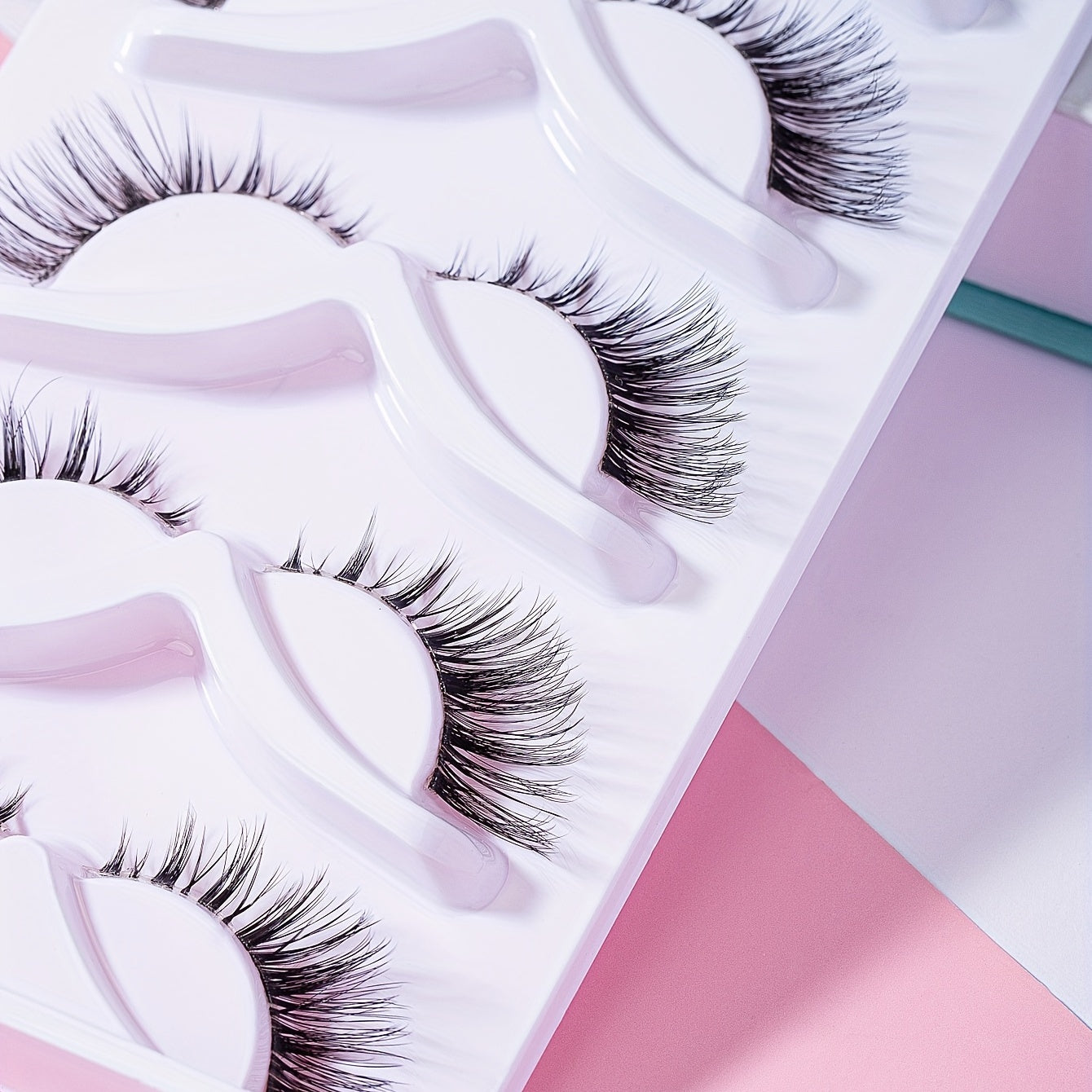 5 Pairs Cat Eye False Eyelashes Fox Eye Lashes Angle Winged