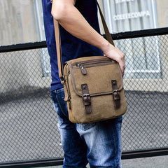Vintage Canvas Shoulder Bag for Men, Business Crossbody Bag
