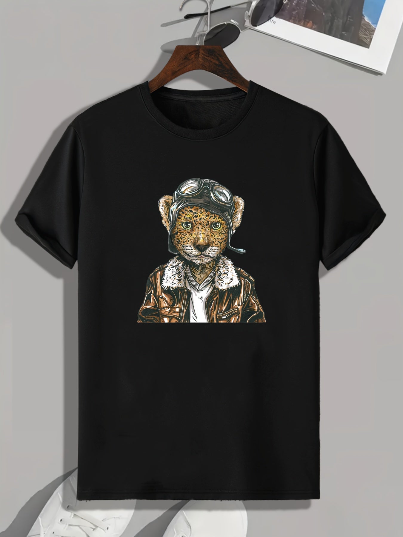 Leopard Print Men's Graphic T shirt Casual Comfy Tees For Summer