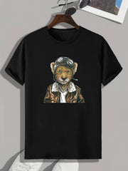 Leopard Print Men's Graphic T shirt Casual Comfy Tees For Summer