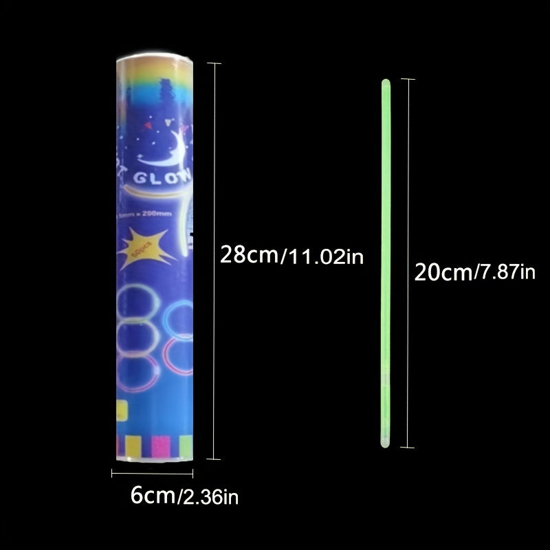 50pcs Glow Sticks Party Favors 7 Colors & Connectors for Necklace Balls Glasses
