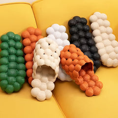 Women's Solid Bubble Slides Closed Toe Anti Skid Slippers