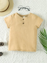 Girls Short Sleeve Crew Neck T-shirt for Summer Holiday Kids Clothes