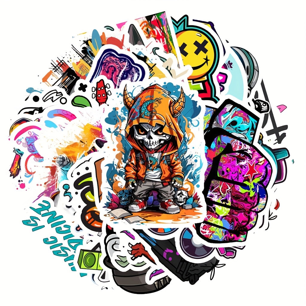 52pcs Street Art Graffiti Sticker Packs for Books Helmets Mobile Phones