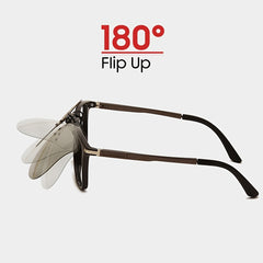 Cat Eye Polarized Clip on Flip Up Unisex Sunglasses