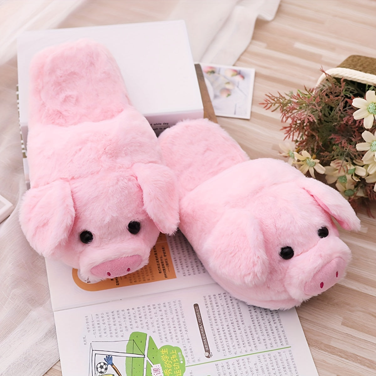 Women's Fluffy Novelty Slippers Plush Indoor Shoes Bedroom Mute Slippers