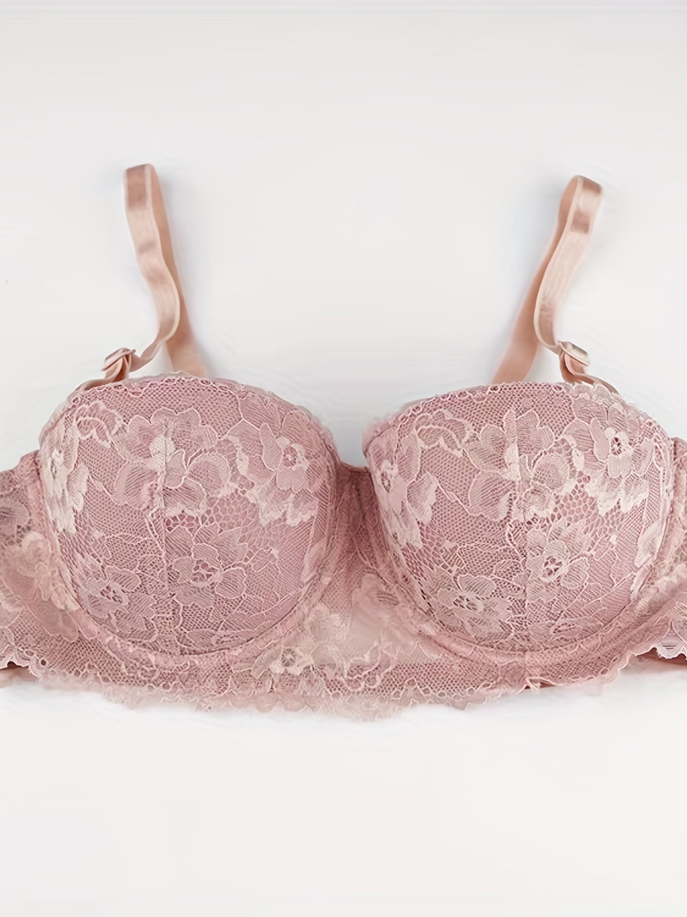 Contrast Lace Push Up Bra Comfy & Breathable Women's Lingerie