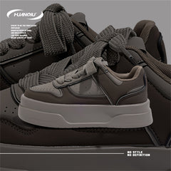 HUANQIU Lace-up Skate Shoes Non Slip Sports Sneakers